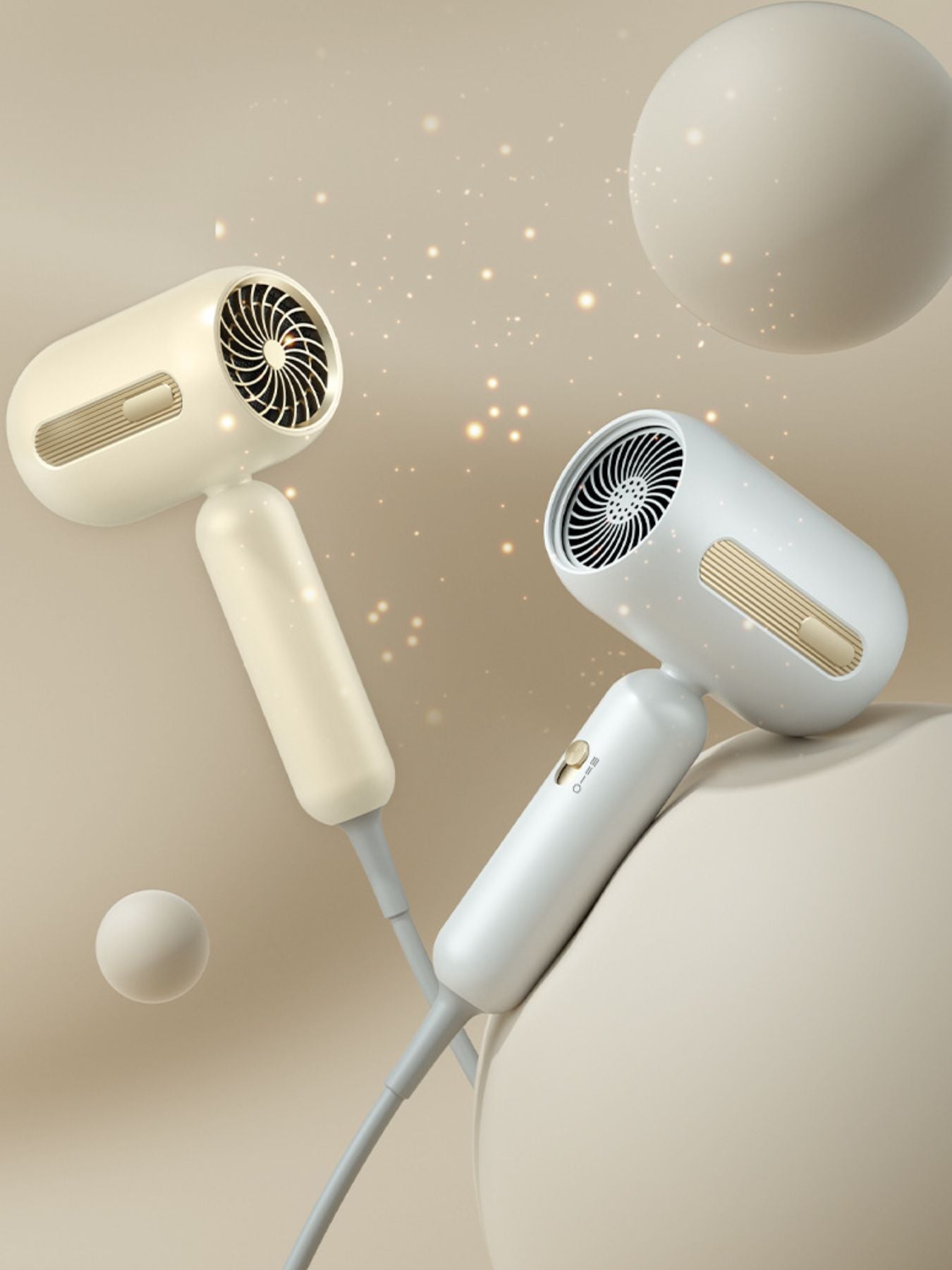 White portable negative ion high-speed hair dryer with European plug by Trendsi, compact and lightweight for quick styling.