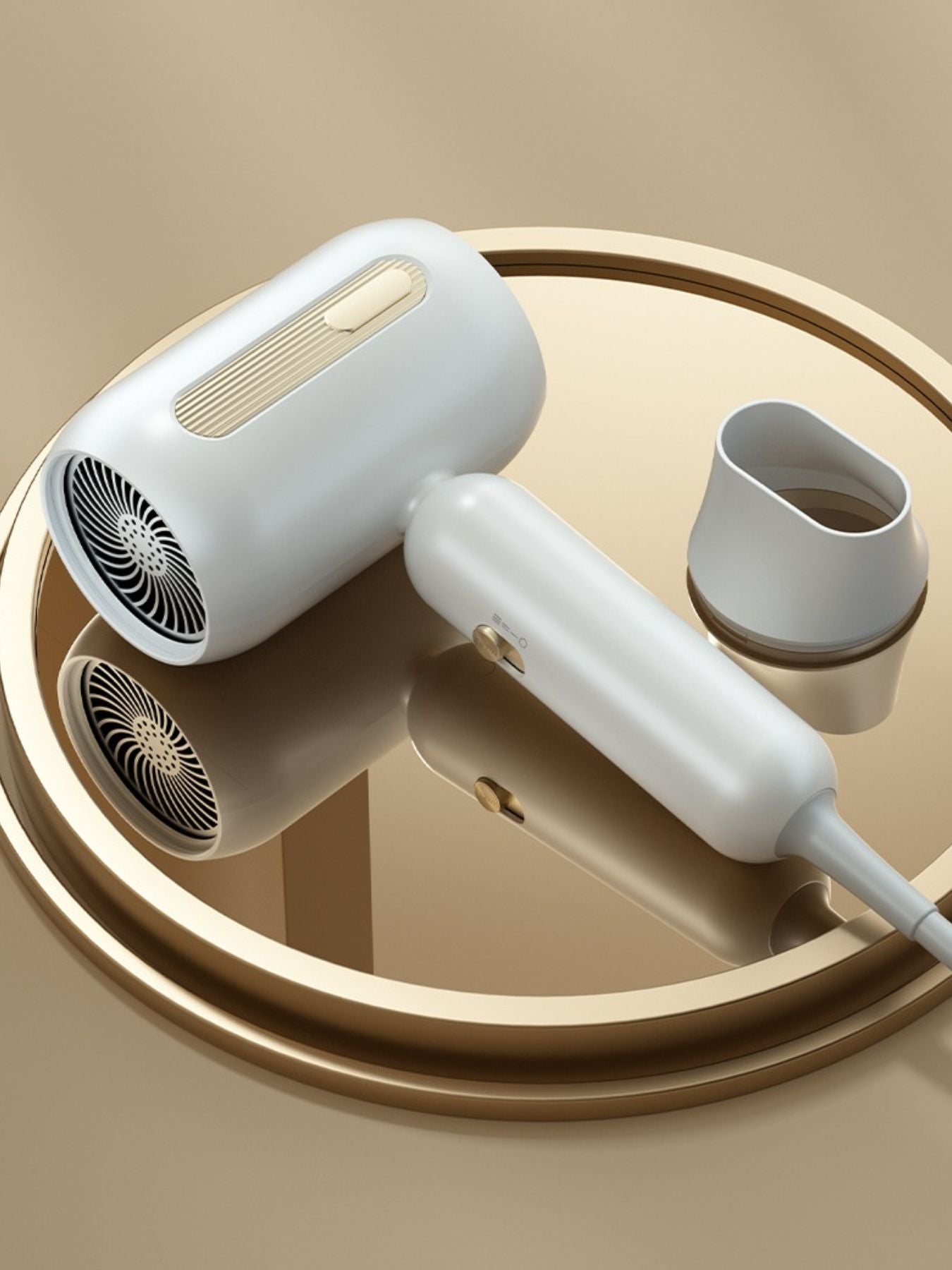 White portable negative ion high-speed hair dryer by Trendsi with European plug, compact and lightweight for quick styling.