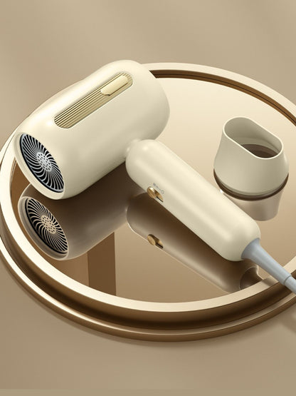White portable negative ion high-speed hair dryer with European plug, compact travel hair dryer by Trendsi.