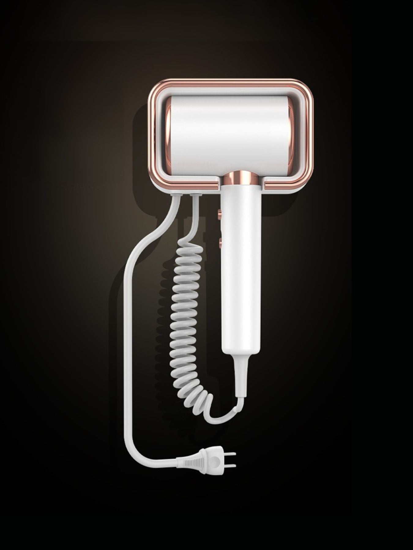 Wall-mounted household hair dryer by Trendsi with white European plug, compact design for easy use and storage.
