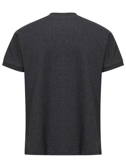 Men's white textured short sleeve T-shirt by Trendsi, featuring a stylish fit and soft fabric, suitable for casual wear.