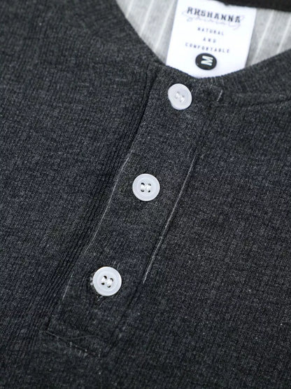 White men's textured short sleeve T-shirt by Trendsi, showing a close-up of the fabric and classic fit.