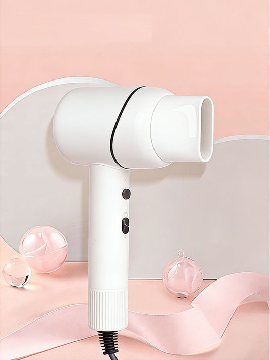 White Trendsi household hair dryer with adjustable temperature, North American plug, lightweight and easy to handle for quick styling.