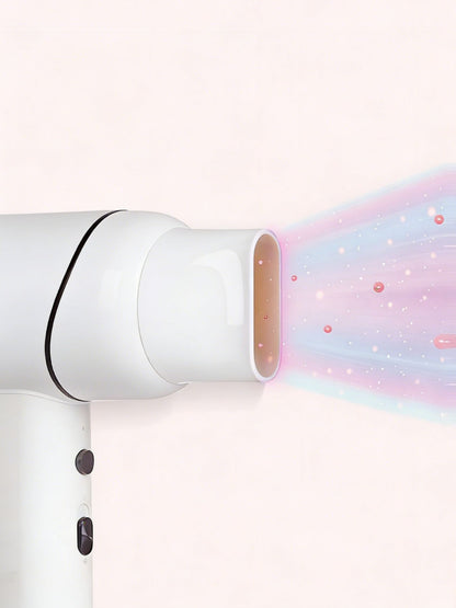 White household hair dryer with adjustable temperature settings and North American plug, by Trendsi.