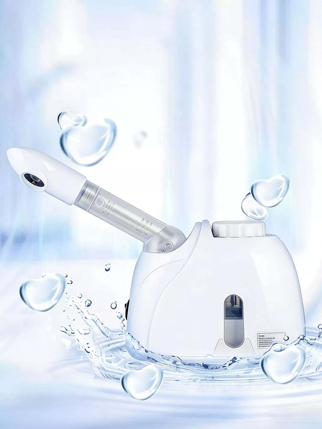 White Trendsi facial steamer deep cleansing beauty device with North American plug, designed for facial steam therapy and pore cleansing.