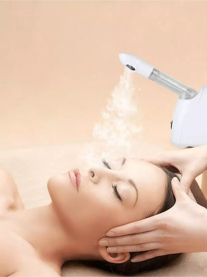 White Trendsi facial steamer deep cleansing beauty device with North American plug, used for skin hydration and pore purification.