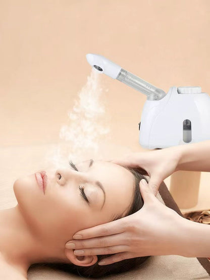 White Trendsi facial steamer deep cleansing beauty device with North American plug, used for facial steaming and skin refreshment.
