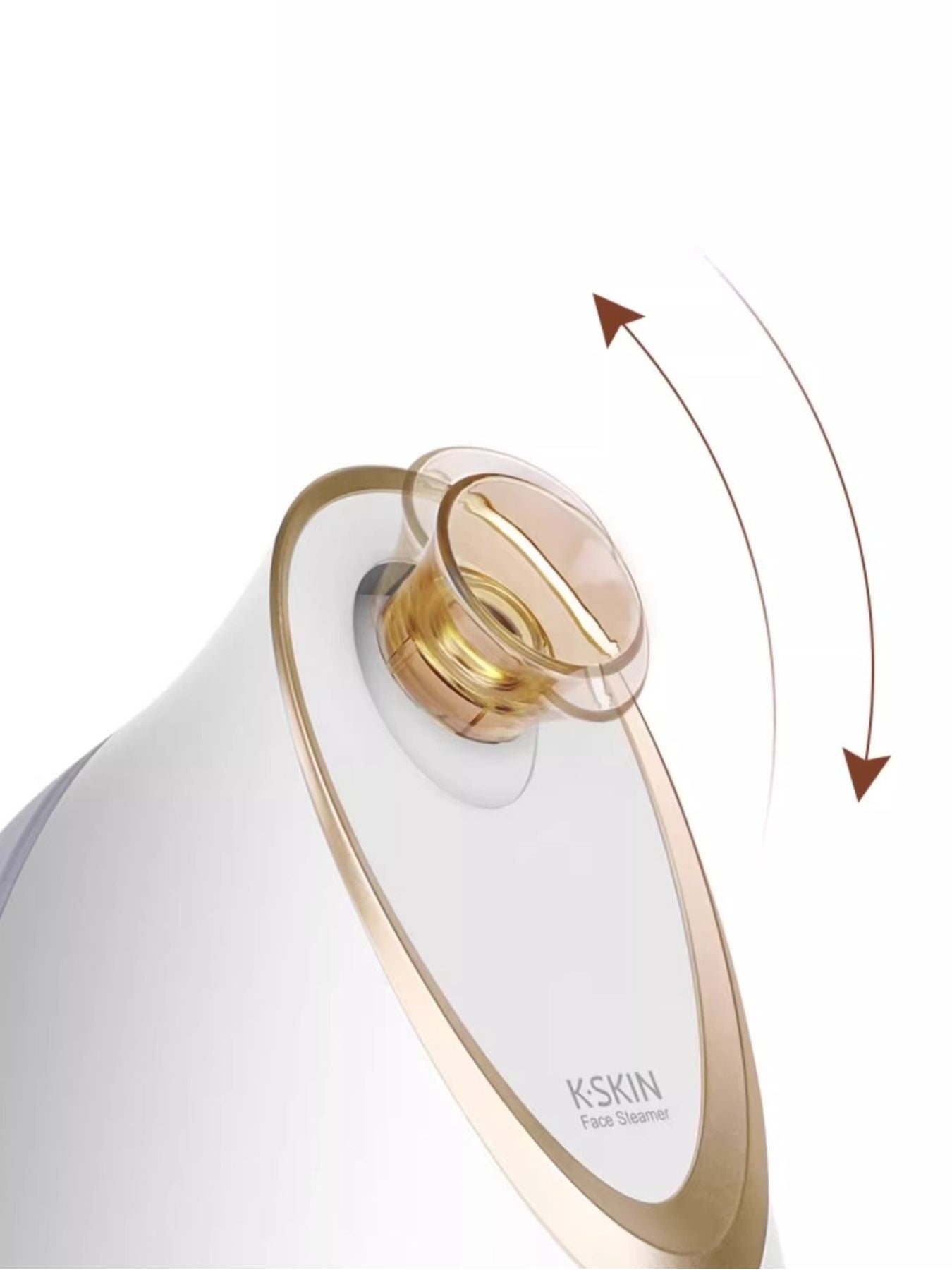White Trendsi facial steamer for deep hydration with North American plug, showcasing its compact design and steam outlet.
