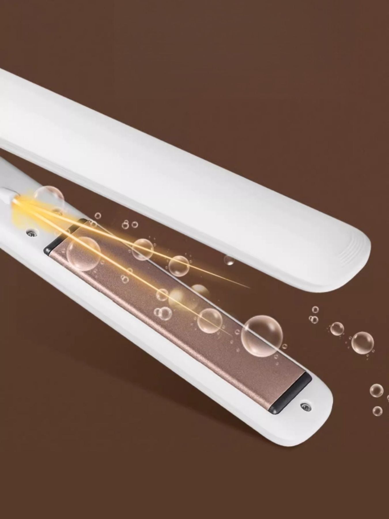 Trendsi white fast heating hair straightener with North American plug, smooth ceramic plates for sleek hair styling.