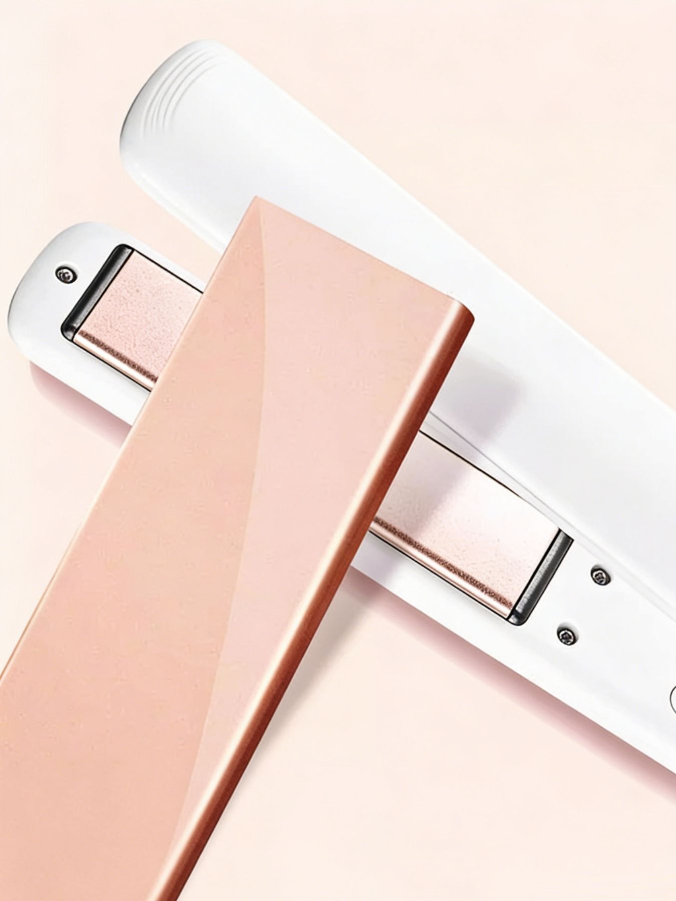 White Trendsi fast heating hair straightener with North American plug, sleek design for smooth, shiny hair styling.