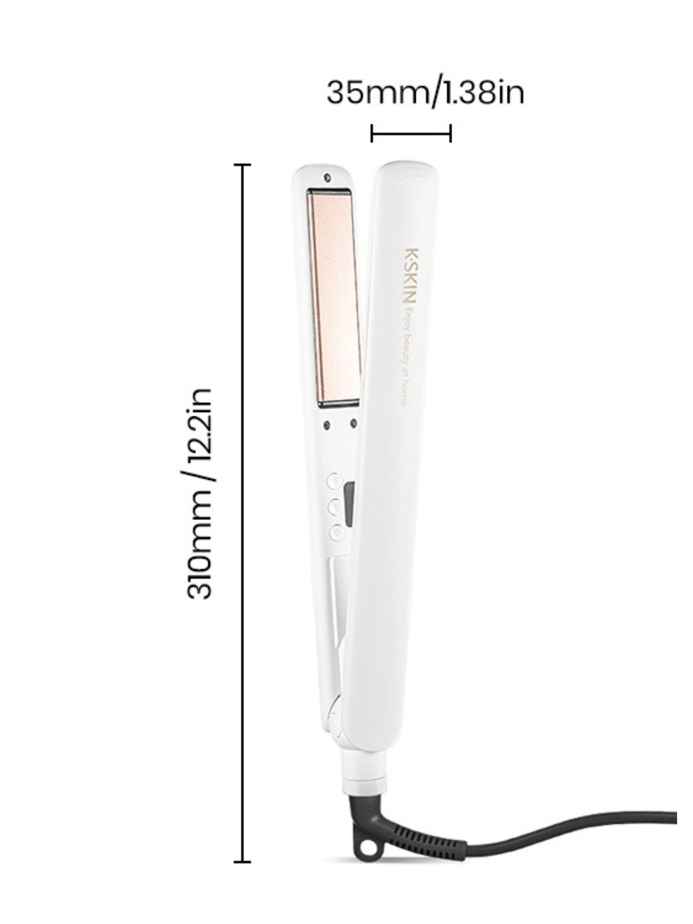 Trendsi white fast heating hair straightener with North American plug, sleek design, and ceramic plates for smooth styling.