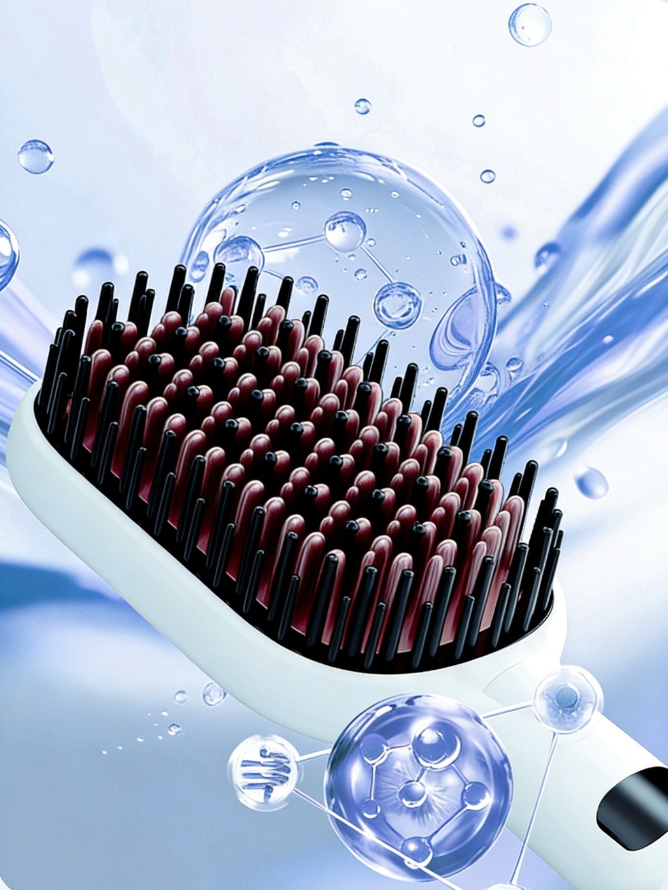 White Trendsi fast heating straightening comb with North American plug, designed for quick, easy hair styling and smoothing.