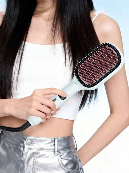 White Trendsi fast heating straightening comb with North American plug, designed for quick, smooth hair styling.