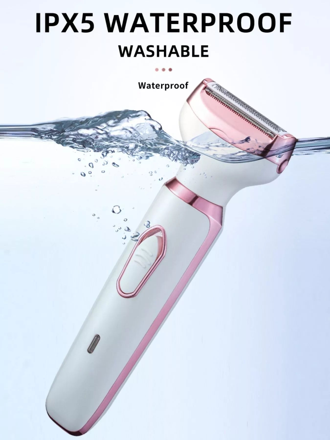 White 4-in-1 multifunctional painless hair removal device by Trendsi, showcasing its sleek design and interchangeable attachments.