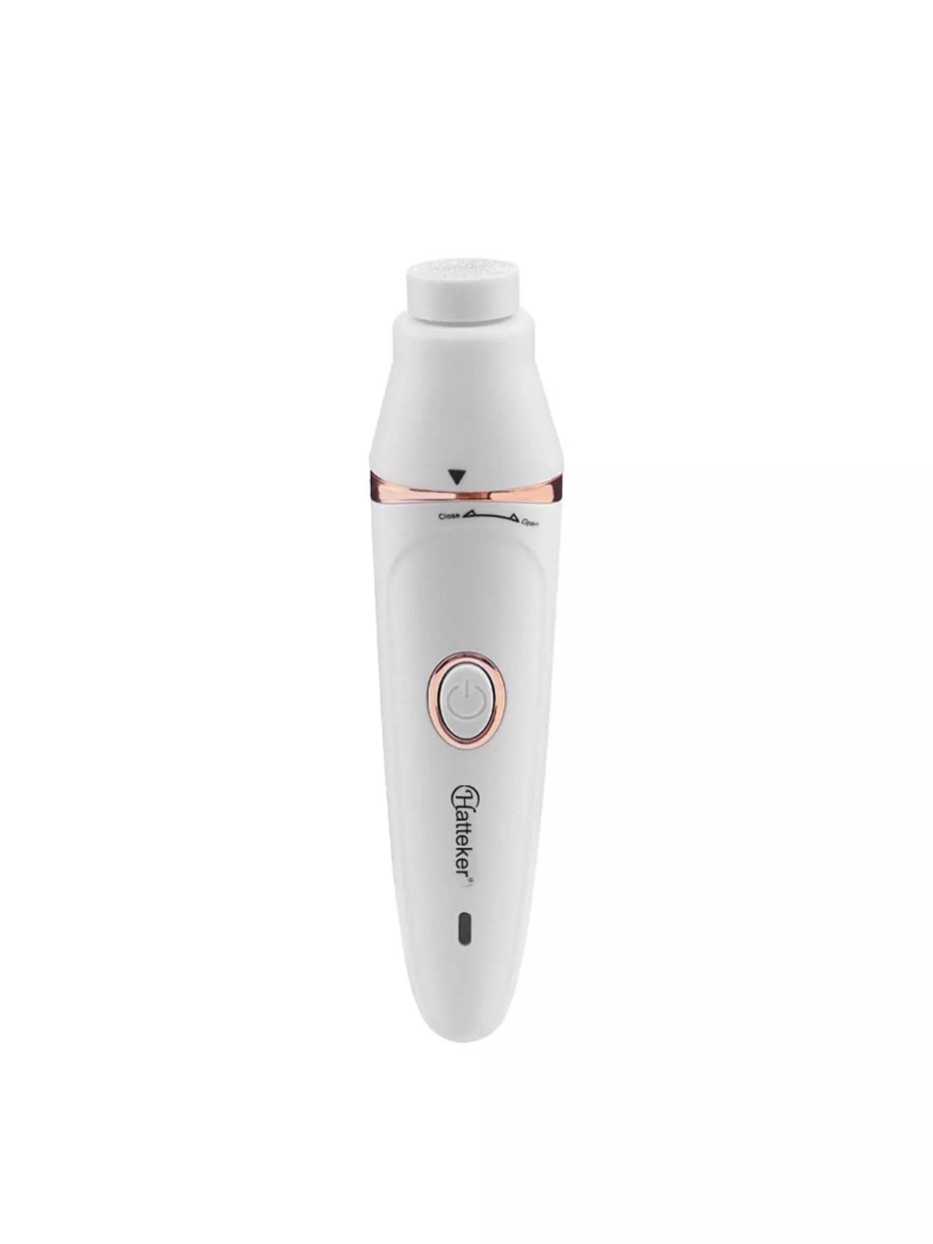 White 7-in-1 multifunctional painless hair removal device from Trendsi, showing its sleek design and various attachment heads.