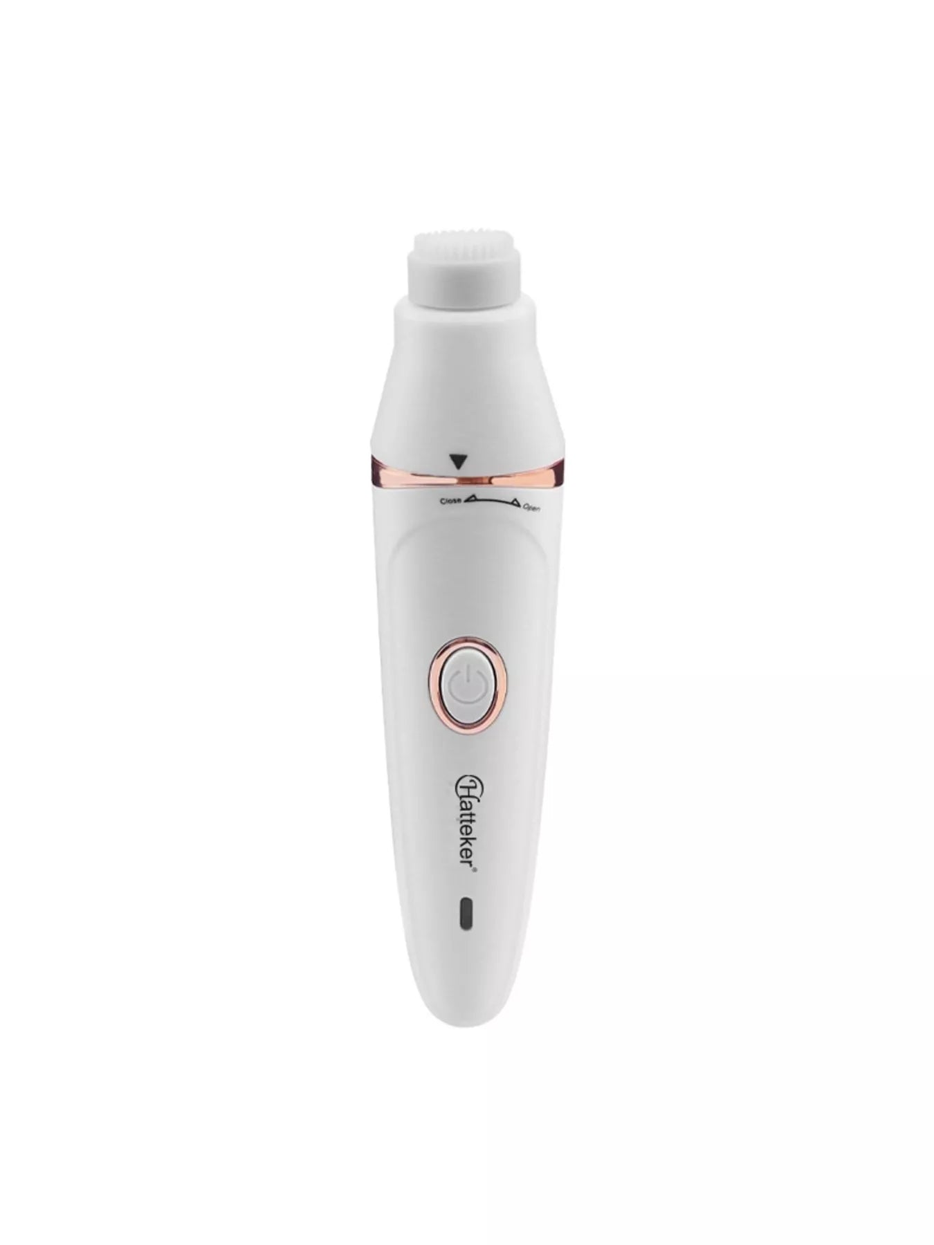 White 7-in-1 multifunctional painless hair removal device by Trendsi, with various attachments for easy body grooming.