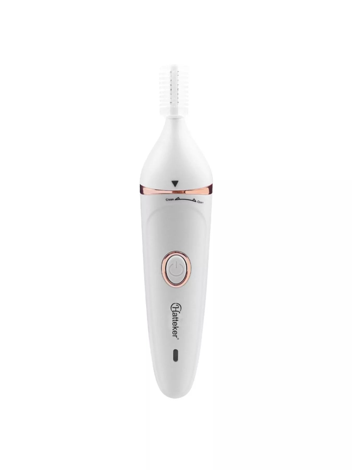 White 7-in-1 multifunctional painless hair removal device by Trendsi, showing different attachments and controls.