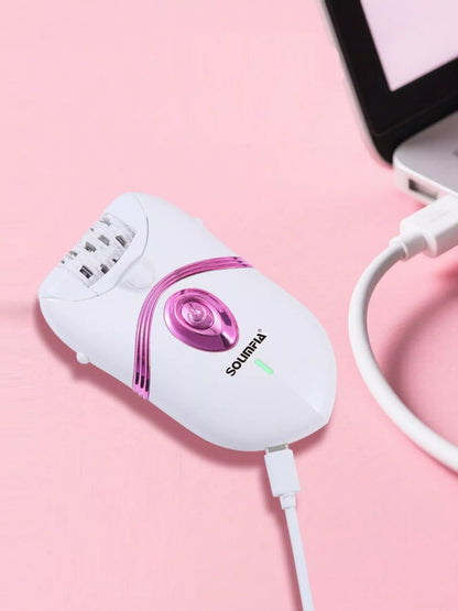 White cordless painless hair removal device by Trendsi, compact and ergonomic for easy at-home hair removal.