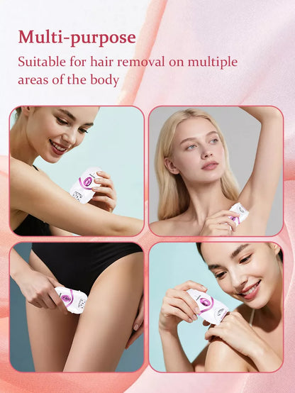 White cordless painless hair removal device by Trendsi, compact and ergonomic for easy use on skin.