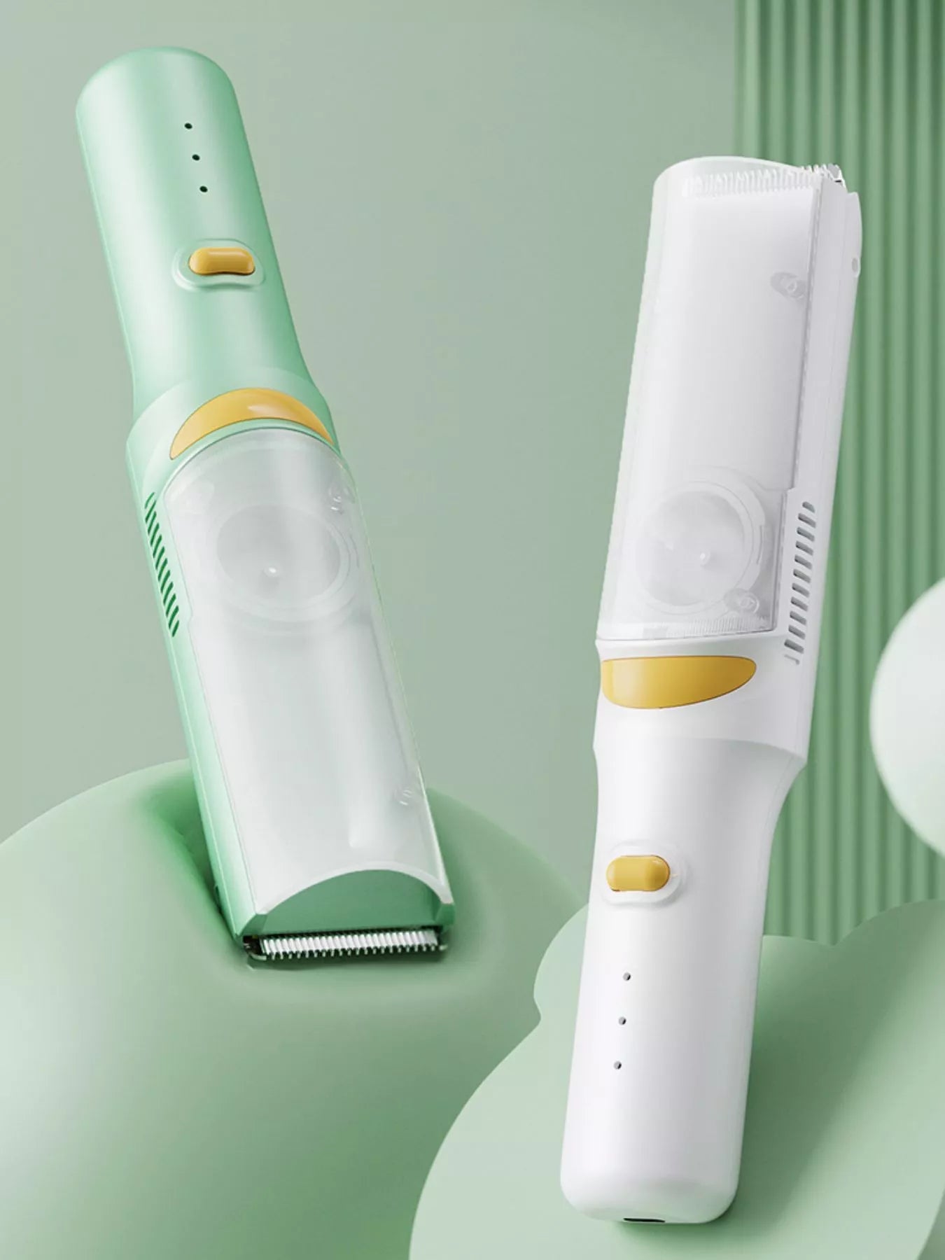White Trendsi cordless rechargeable hair clipper with adjustable blades and ergonomic design for easy grooming.