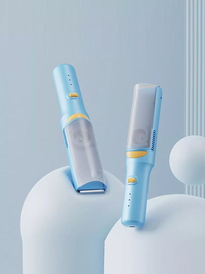 White cordless rechargeable hair clipper by Trendsi, sleek design with adjustable blades for professional hair cutting.