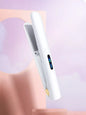 White cordless rechargeable hair straightener from Trendsi with sleek design and compact size for easy styling.