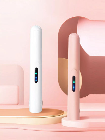 White cordless rechargeable hair straightener from Trendsi with a sleek design and ergonomic handle for easy styling.