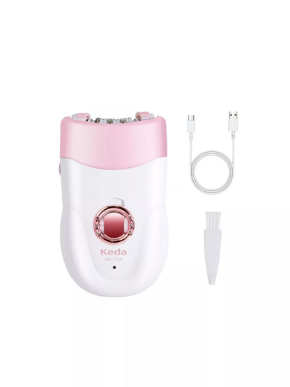 White portable electric clip wheel hair remover from Trendsi, designed for gentle hair removal and easy use.