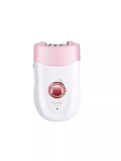 White portable electric clip wheel hair remover by Trendsi, compact design for quick and easy unwanted hair removal.