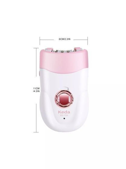 White portable electric clip wheel hair remover from Trendsi, compact design for easy hair removal on the go.