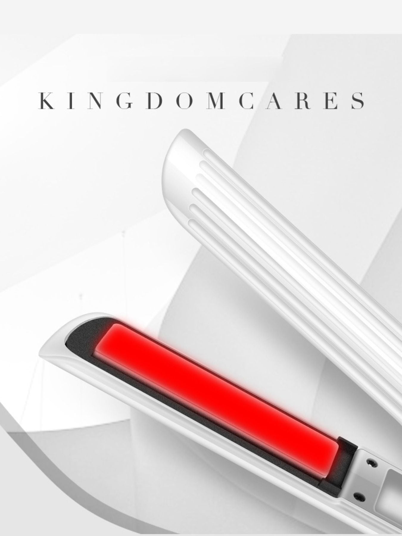 White Trendsi fast heating hair straightener with sleek design and ceramic plates for smooth, shiny hair styling.