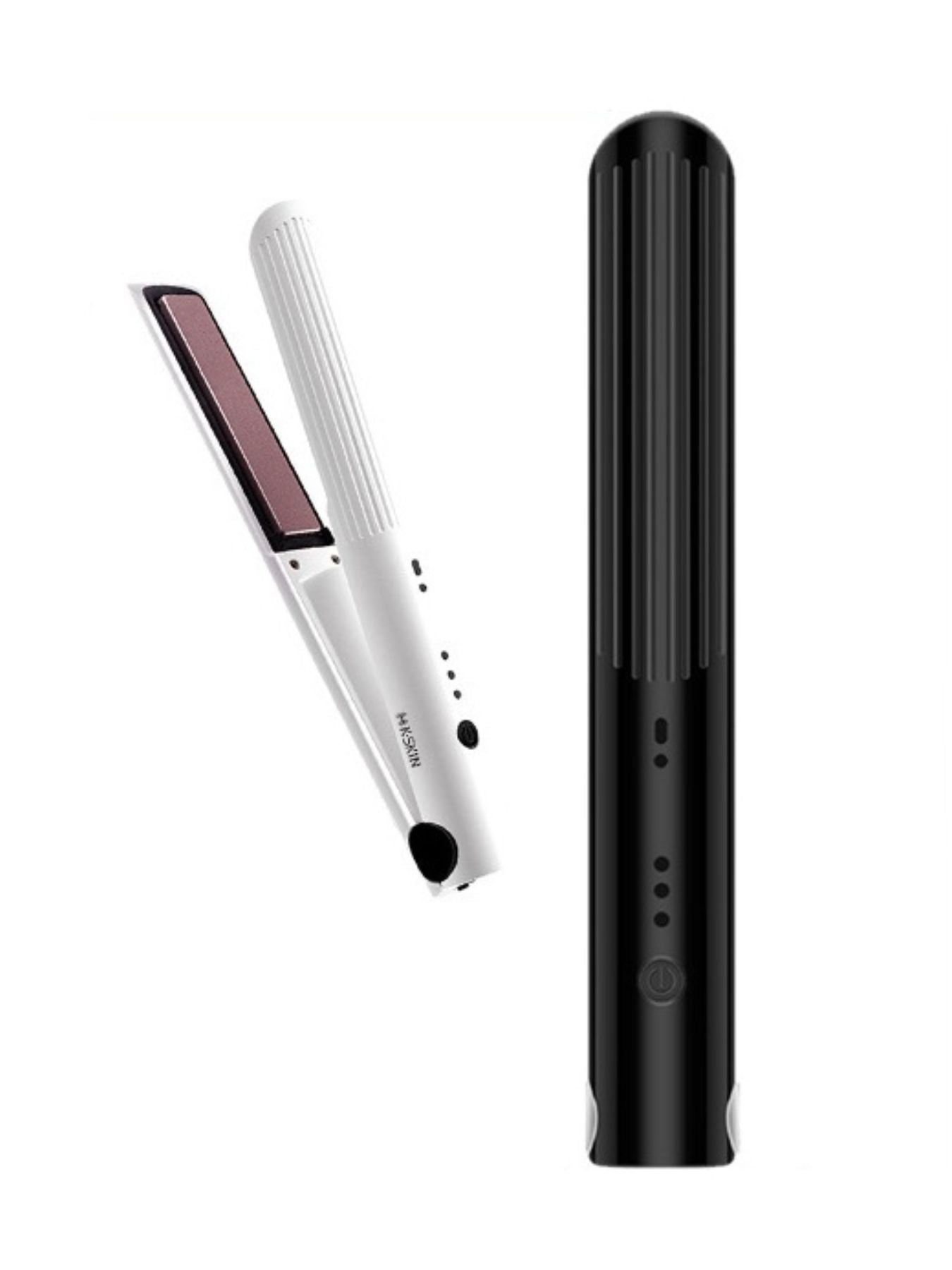 White Trendsi fast heating hair straightener with sleek design and ceramic plates for smooth, shiny hair styling.