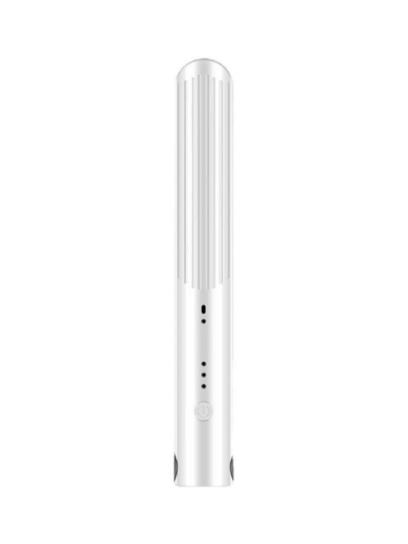 White Trendsi fast heating hair straightener with sleek design and ceramic plates for smooth, shiny hair styling.