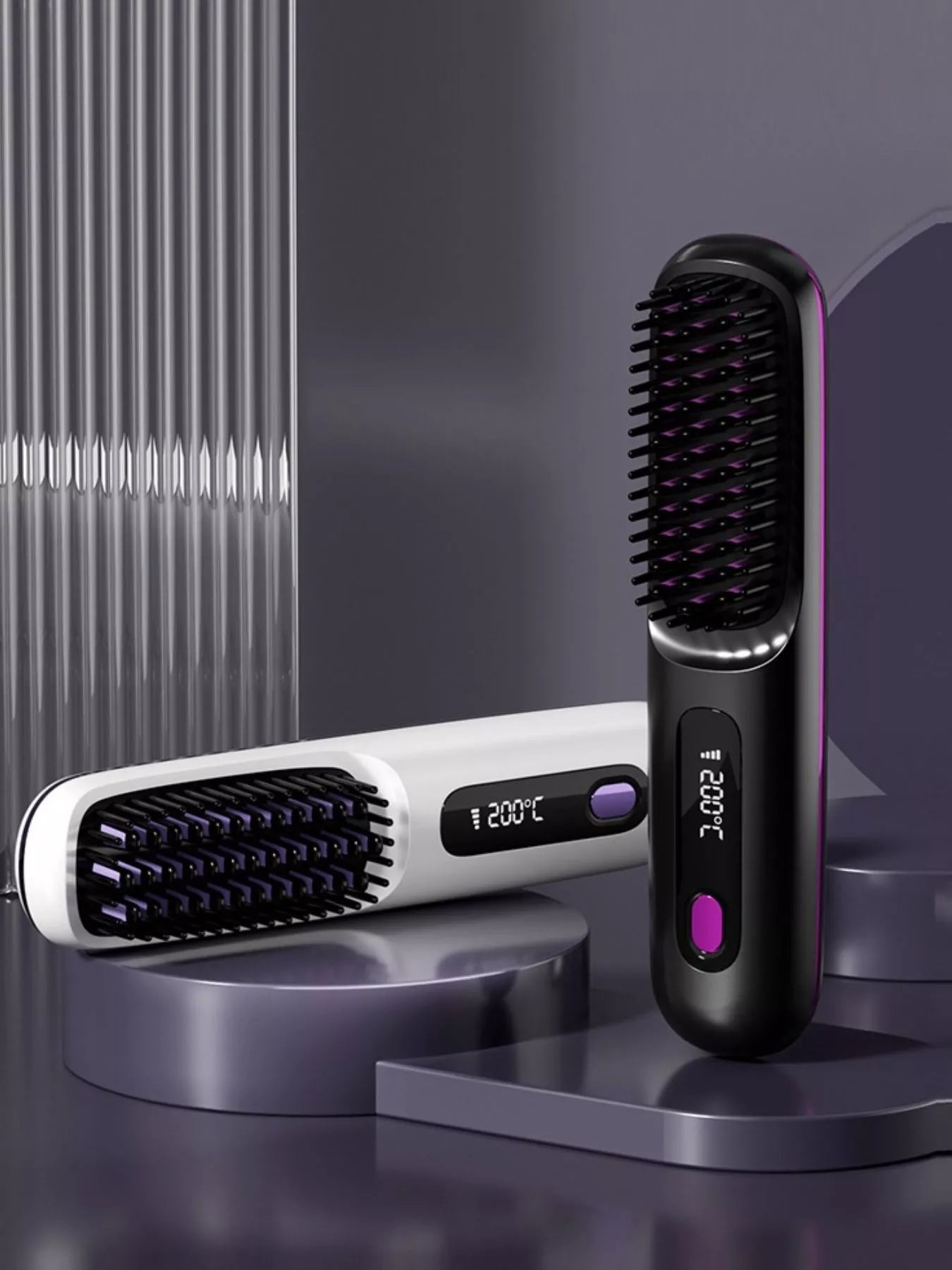 White fast heating straightening comb by Trendsi, designed for quick and easy hair styling.