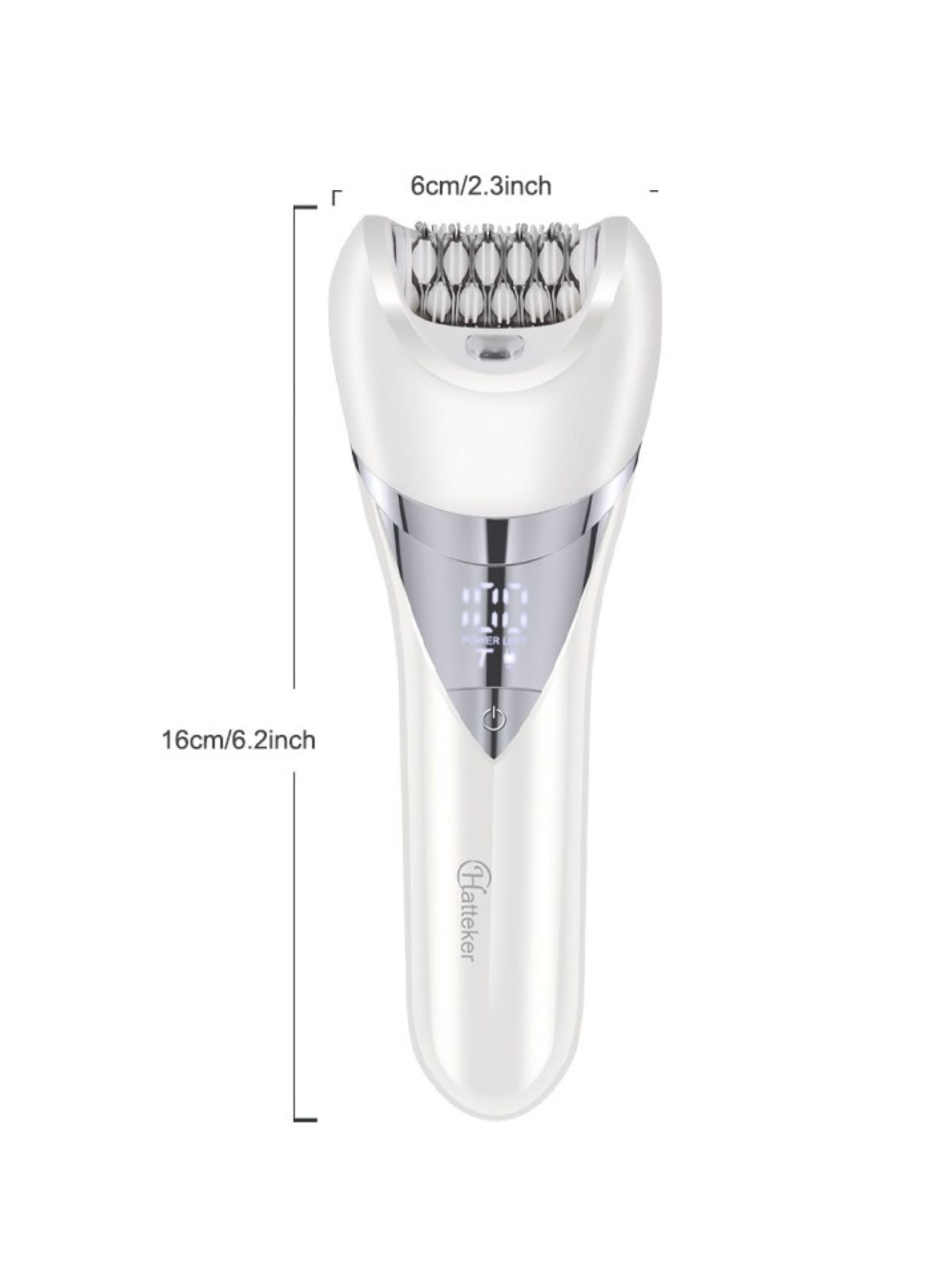 White Trendsi painless electric hair removal epilator with multiple attachments for efficient hair removal.