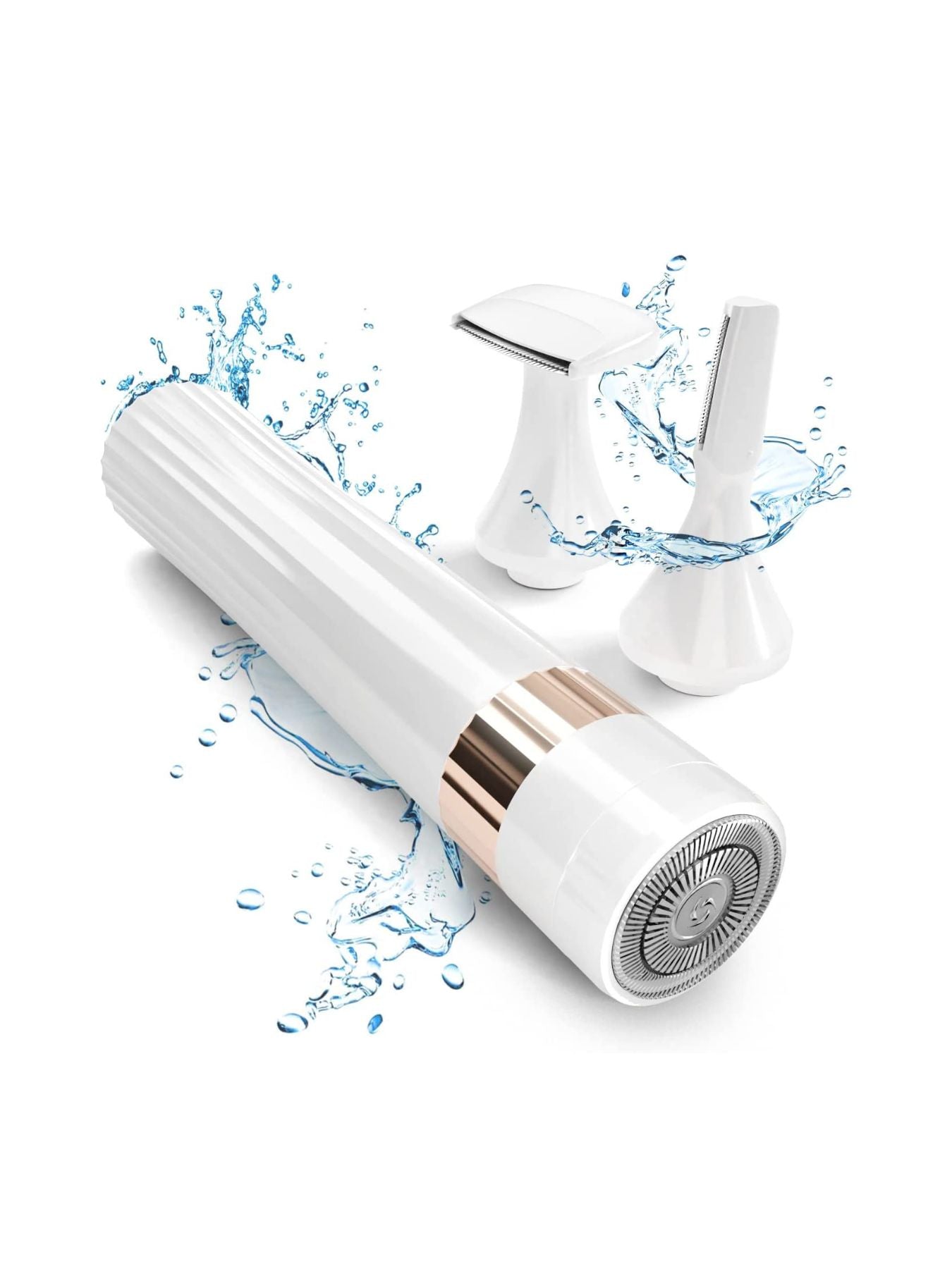 White Trendsi painless electric hair removal epilator with multiple attachments and ergonomic handle for smooth skin.