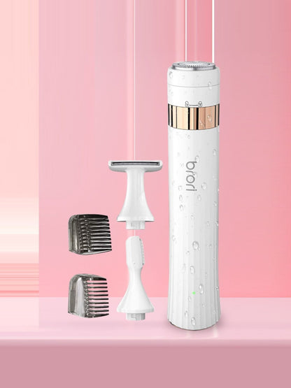 White Trendsi painless electric hair removal epilator with multiple attachments for smooth skin and effective hair removal.