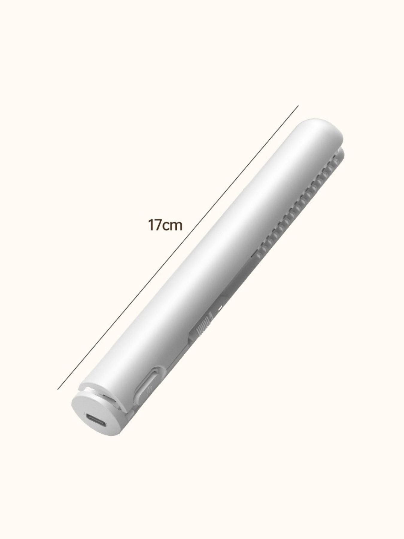 White portable cordless hair straightener by Trendsi, compact design, suitable for quick styling on the go.