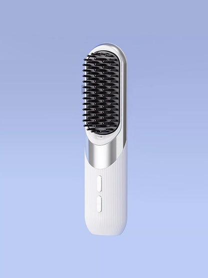 White portable heated straightening comb by Trendsi, designed for quick styling and hair straightening.