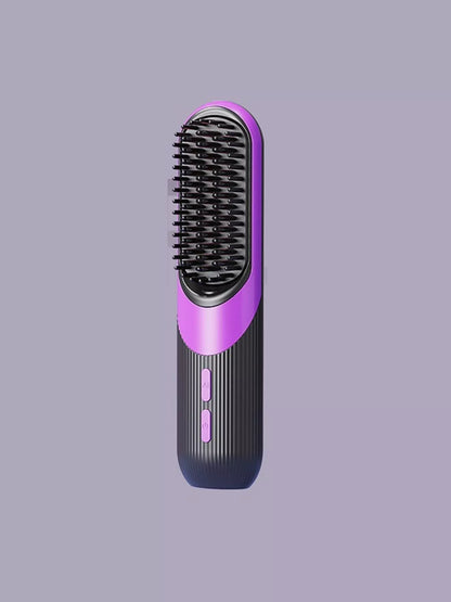 White portable heated straightening comb by Trendsi, compact design for easy hair styling and smoothing.