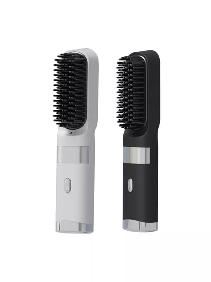 White portable heated straightening comb by Trendsi, with sleek design and adjustable heat settings for quick hair styling.