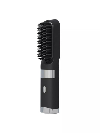 White portable heated straightening comb by Trendsi, compact design for quick styling and hair straightening.