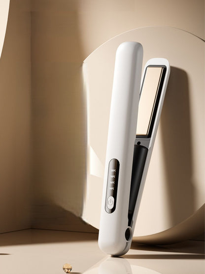 White adjustable temperature hair straightener from Trendsi with sleek design and heat control settings for versatile styling.