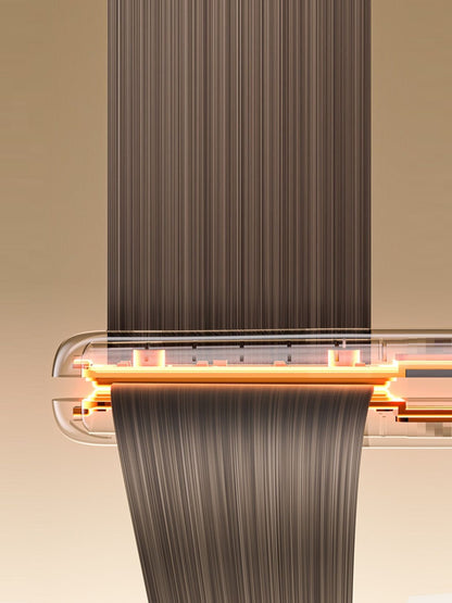 White adjustable temperature hair straightener by Trendsi with a sleek design for smooth, straight hair styling.