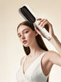 White anti-scald hair straightening comb by Trendsi with ergonomic handle and evenly spaced teeth for safe styling.