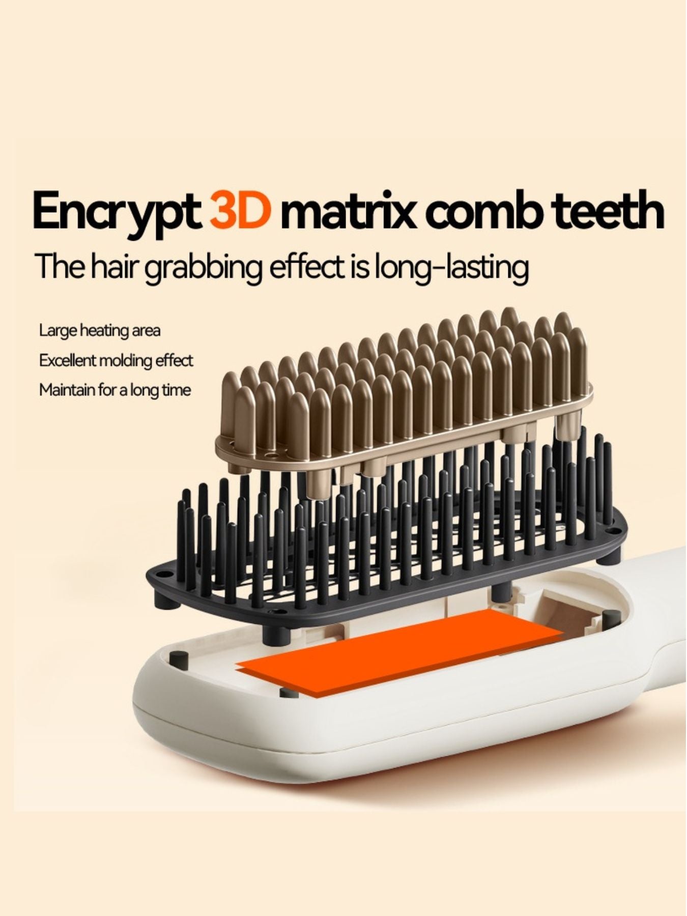 White Trendsi Anti-Scald Hair Straightening Comb with ergonomic handle and heat-resistant design for safe, smooth styling.