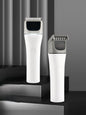 White Trendsi cordless rechargeable hair clipper with ergonomic design and adjustable blades, suitable for professional or home use.