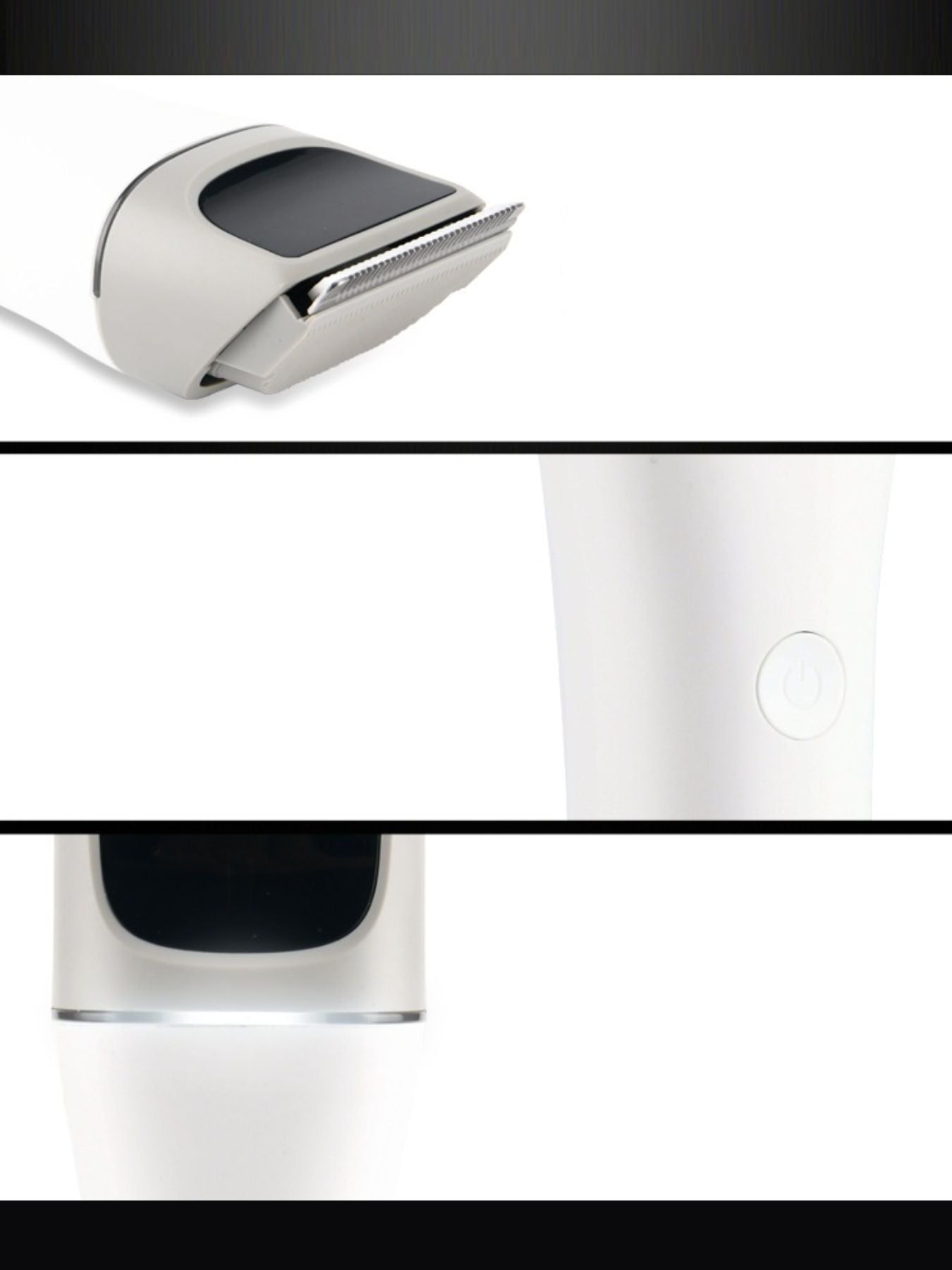 White cordless rechargeable hair clipper by Trendsi with ergonomic design and adjustable blades for precise haircutting.