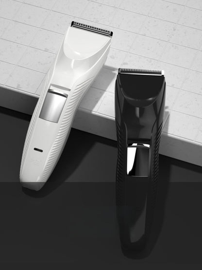 White cordless rechargeable hair clipper by Trendsi with a sleek design, suitable for professional or home grooming.