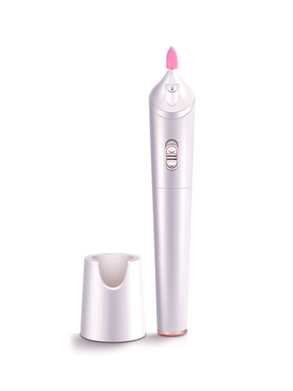 White electric nail buffer by Trendsi with a sleek design, featuring multiple polishing surfaces for smooth, shiny nails.